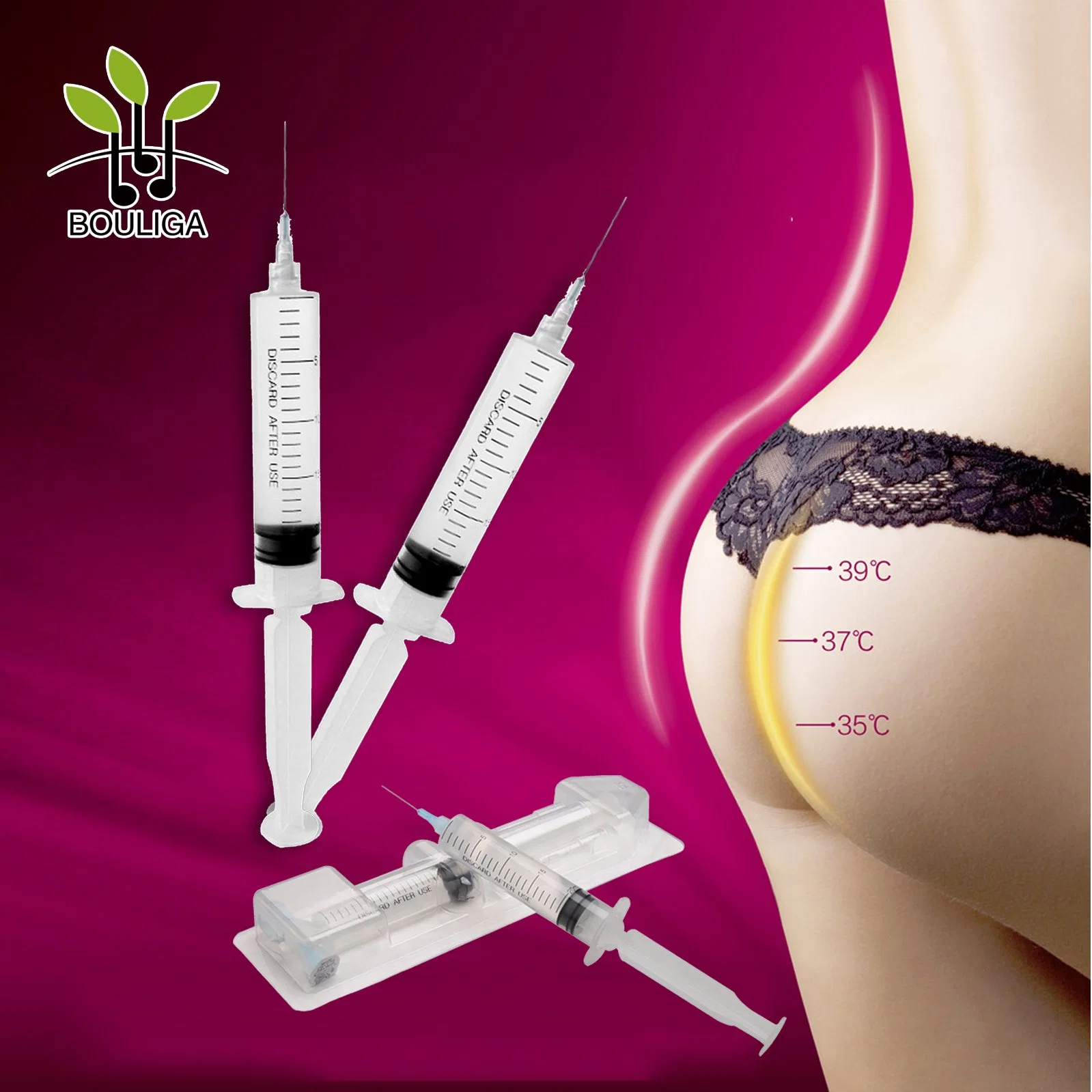 Bouliga Hyaluronic Acid Serum Syringe 20ml Softer Particle High quality/High cost performance Moderate Price for Breast Buttock