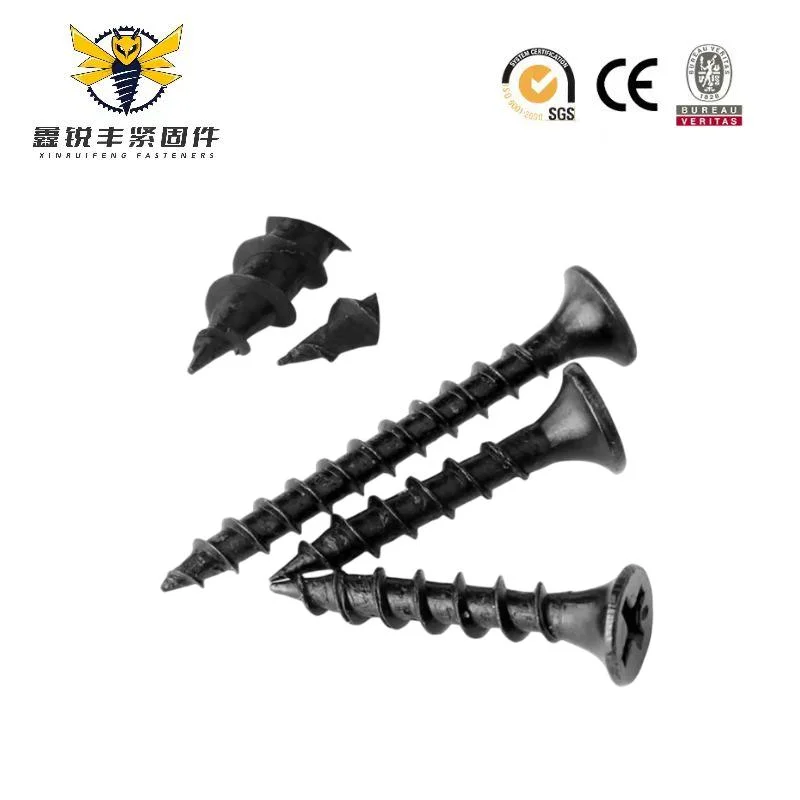 Fastener Tree #6X1-3/8" Drywall Screws Coarse Thread Bugle Head Black Phosphate for Drywall, Wood and Furniture 100PCS