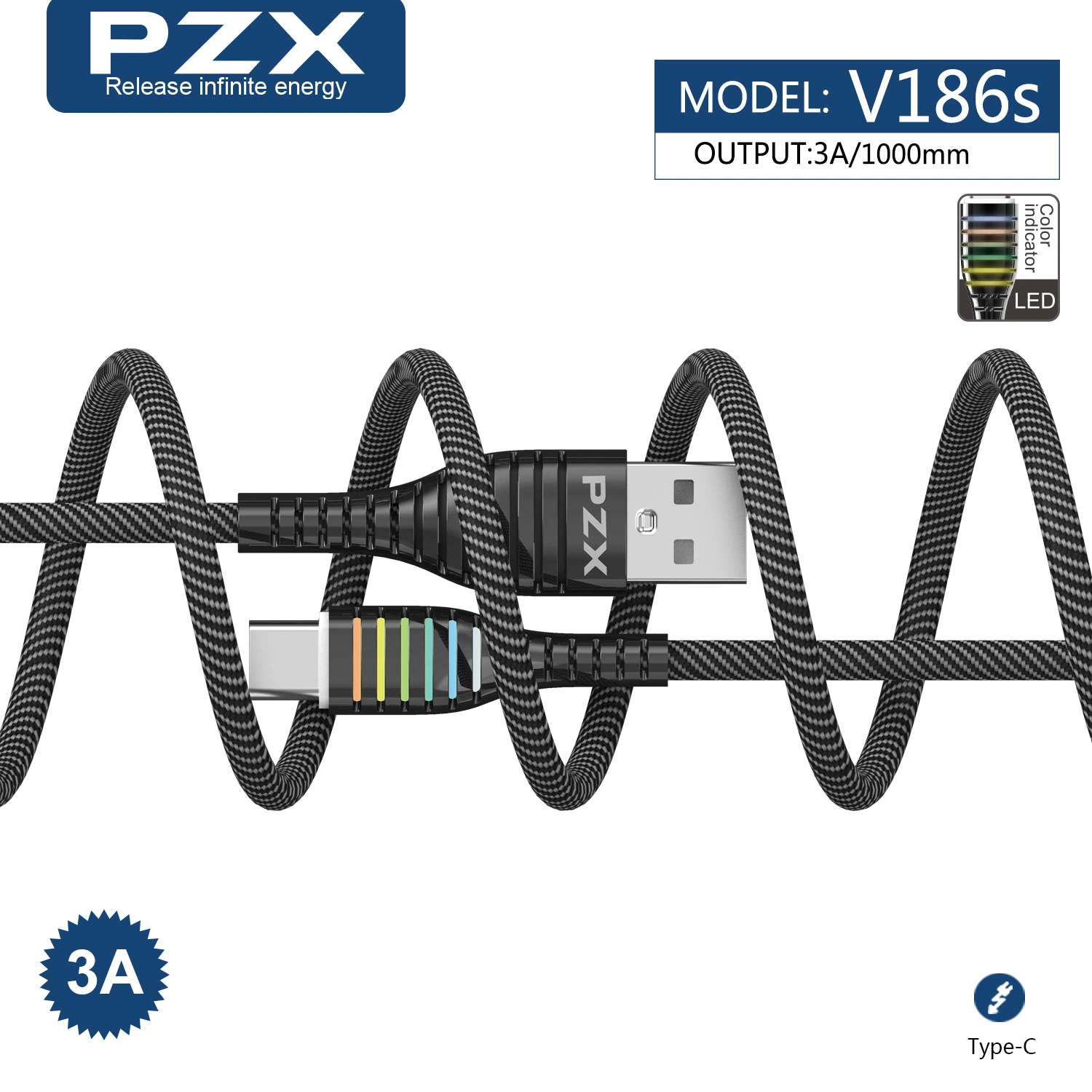 Colorido LED de carga rápida de datos de 1m Cable USB Micro para teléfonos Samsung