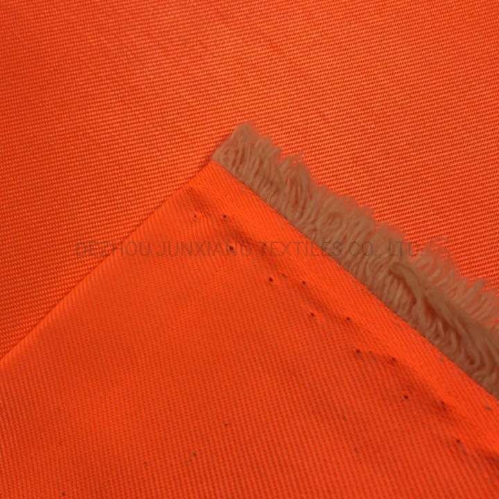 Factory Wholesale Fluorescence Twill Tc Fabric for Workwear 250GSM in Hv Orange Color