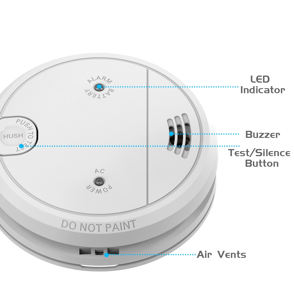 AC and DC 9V Battery Bsi Ce Smoke Alarm