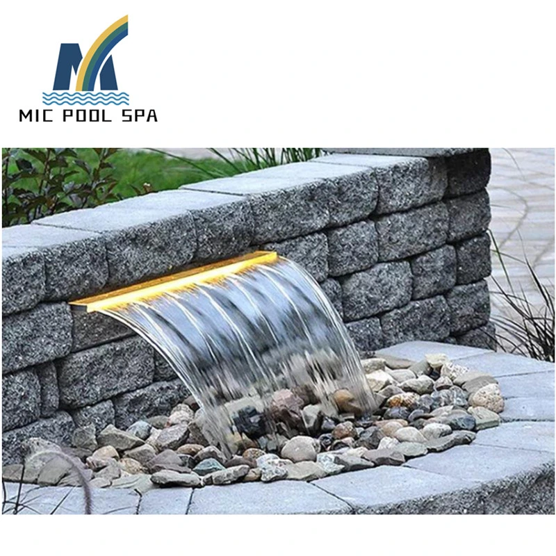 Colorful Acrylic and Stainless Steel Material Water Descent&Waterfall for Swimming Pool Decoration