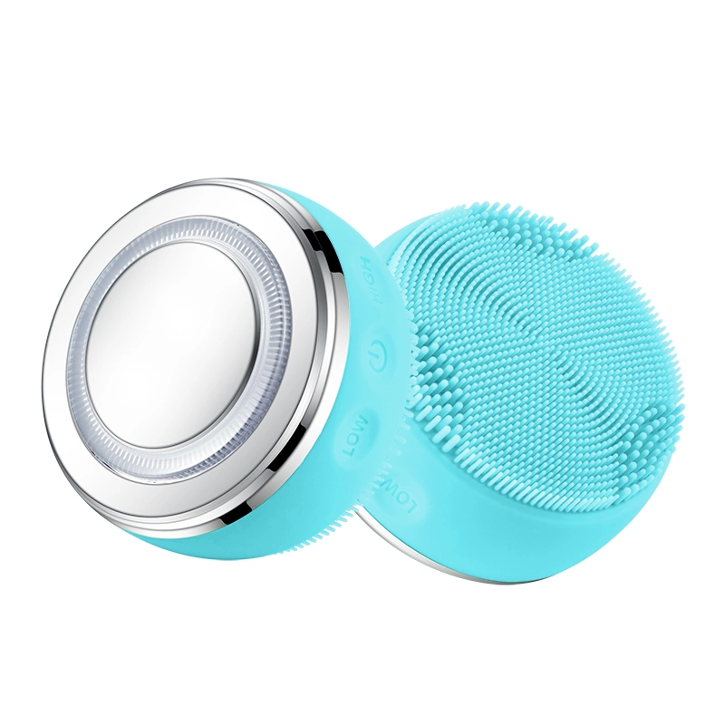 Silicone Facial Cleansing Brush Wireless Charging Electric Ultrasonic Face Massager Waterproof