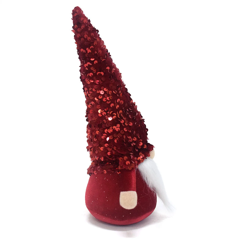 Xmas Gonk Table Ornaments Red Sequin Gnomes Christmas Decoration