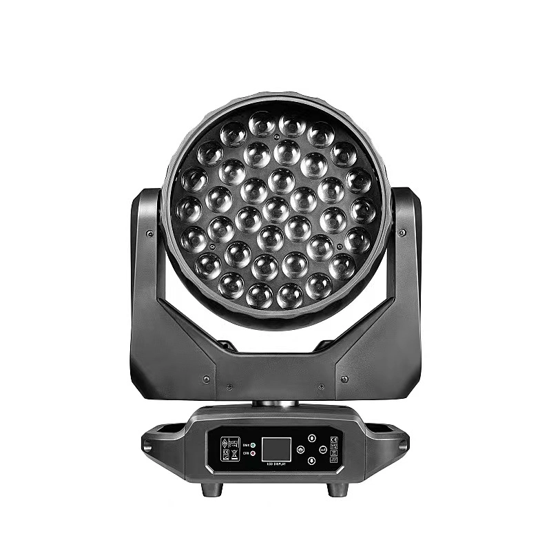 Cabeça móvel de lavagem LED com zoom de 37X 15 Watts para áudio profissional, vídeo e iluminação