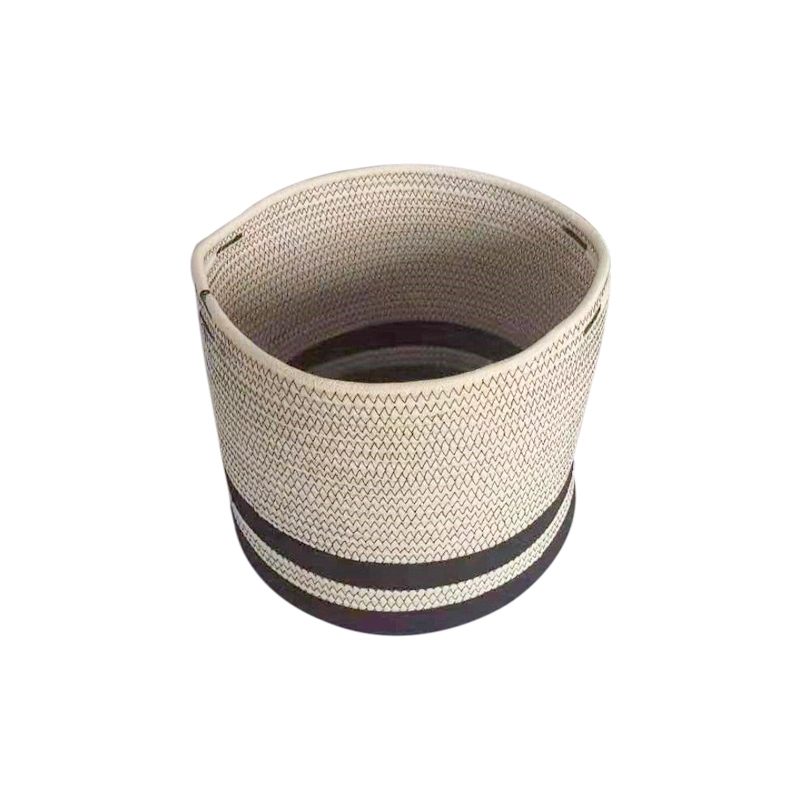 Plant Custom Storage Sewing Convenient Collapsible Laundry Color Woven Cotton Rope Basket