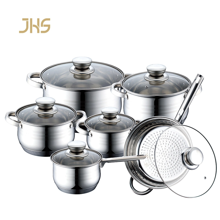 Wholesale Kitchenware 12PCS Cooking Pot Stainless Steel Cookware Set