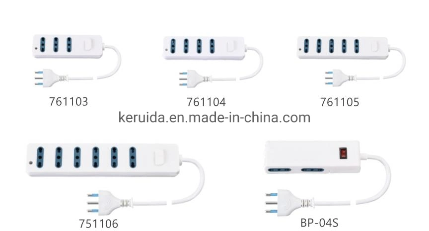 Multi-Socket Extension Power Strip with Button for Italian or Chile