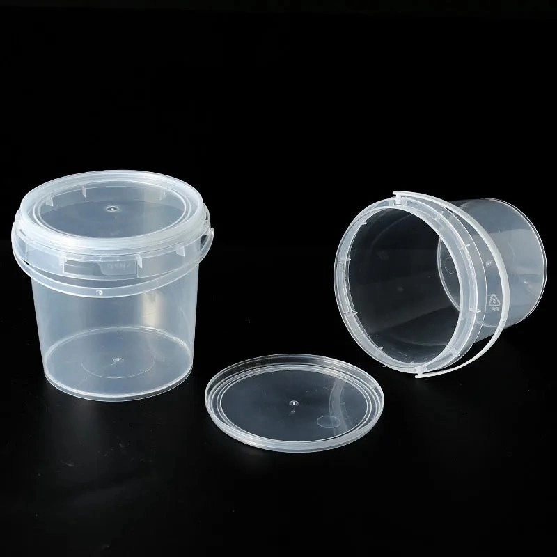 Portable Leak Proof Plastic Barrel Food Grade PP Round Clear Plastic Bucket with Lids