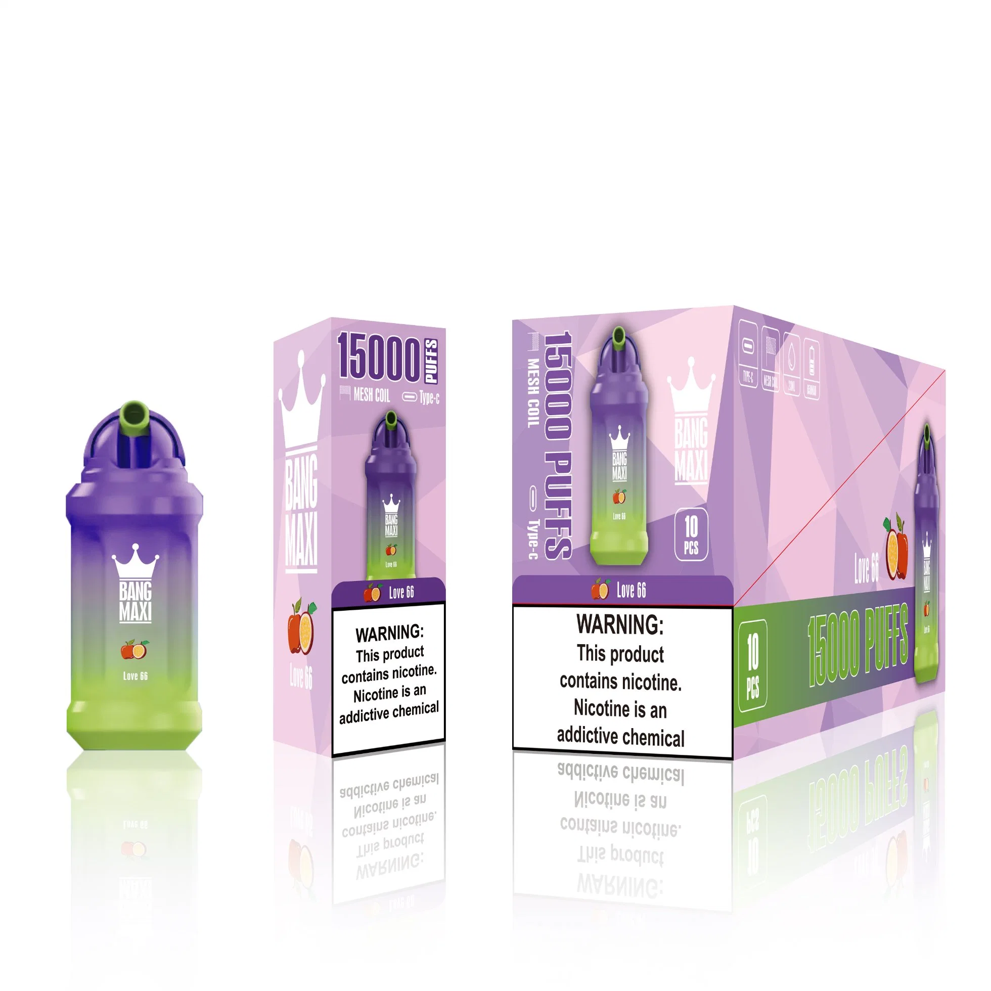 بانج ماكسى الساخن 15000 أطواق قابلة لإعادة الشحن e-Cigarette Vape