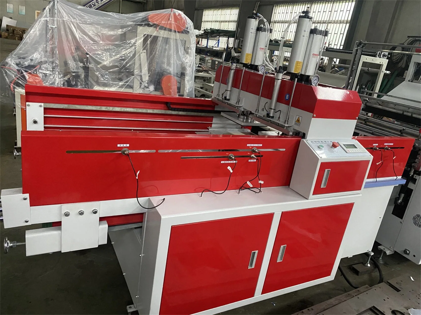 Full Automatic High Speed 4 Line Cold Cutt Bag Making Machine with Auto Puncher Plastic Bag Sealing Machine Shopping Bag Making Machine Plastic Bag Maker