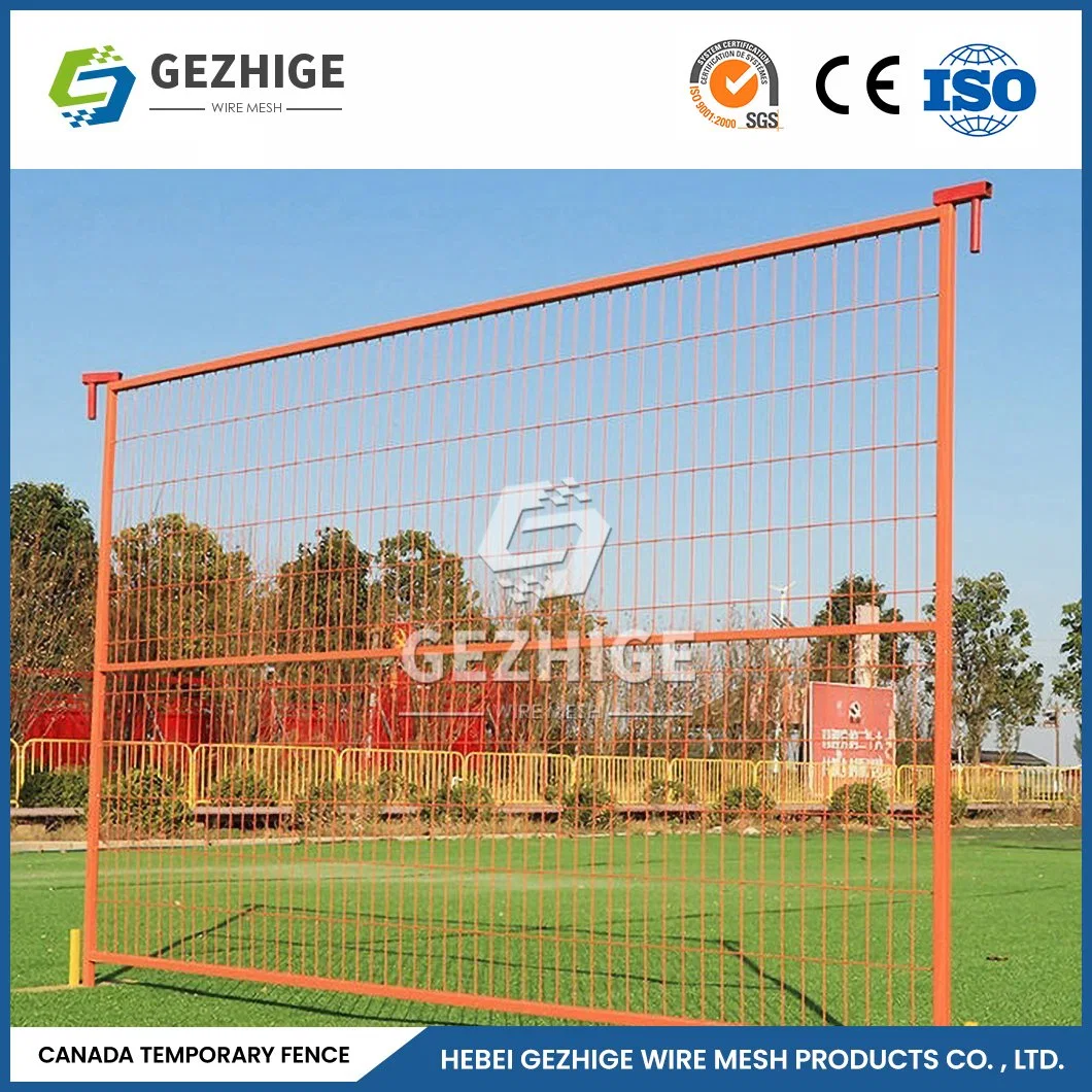 Gezhige Galvanized Construction Temporary Fencing Canada Ral 1021 Yellow Construction Safety Fencing China Suppliers Temporary Electric Fence for Horses