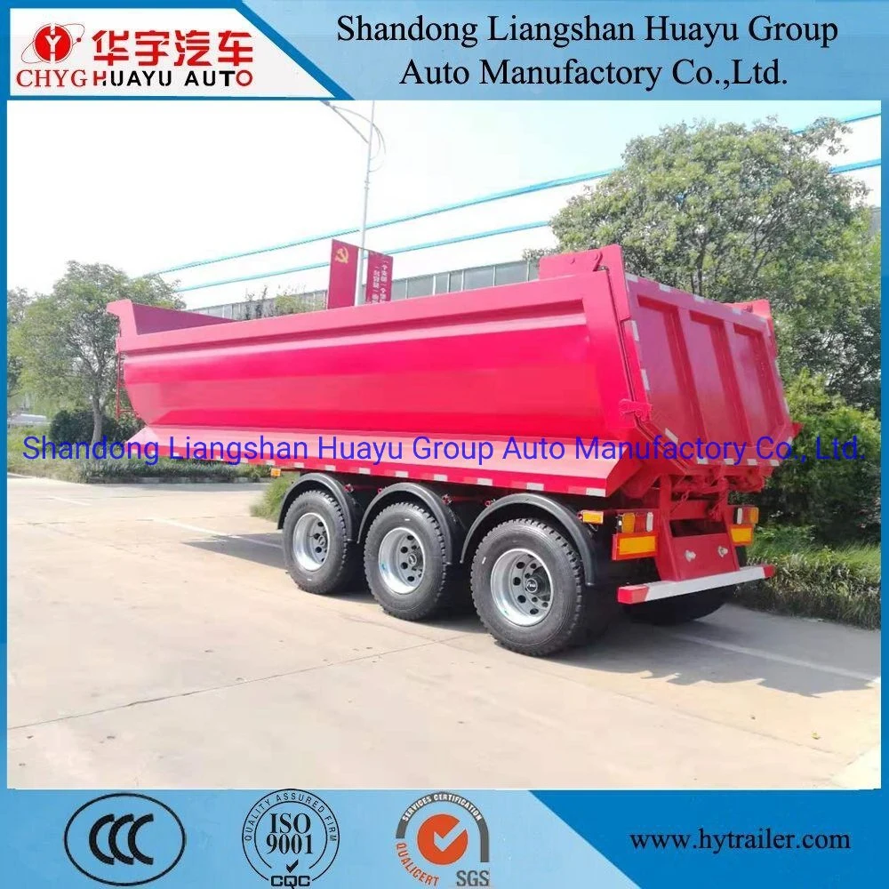 3 Axle U Shape/Type Dump/Tipper/Tipping Semi Trailer for Construction Waste/Sand Transport