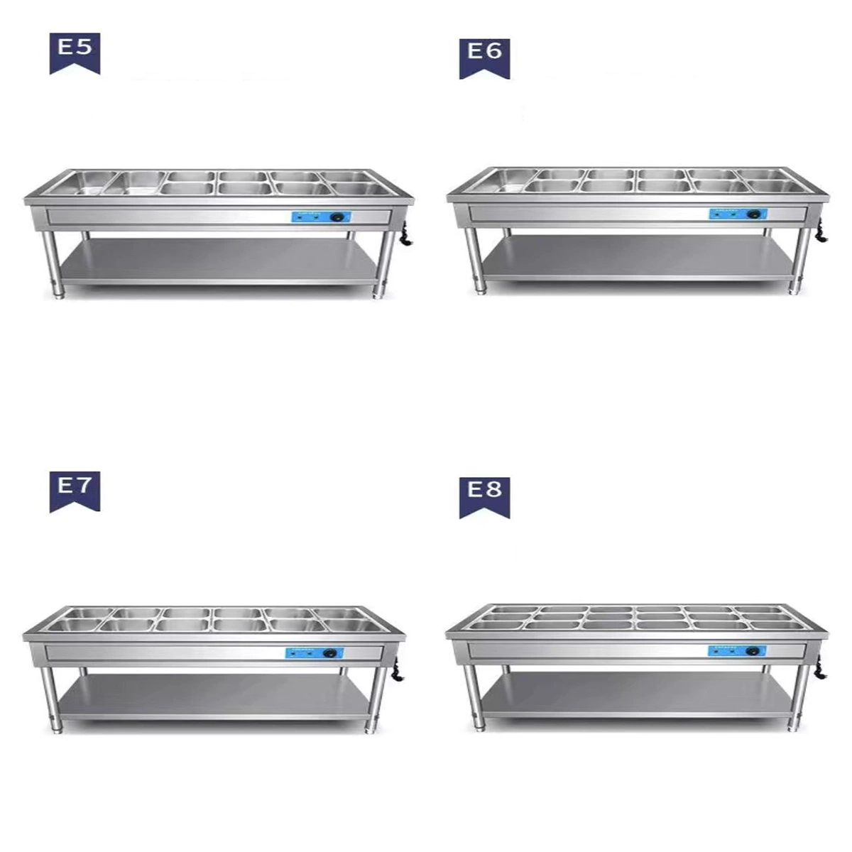 Bain Marie Commerical Electric Buffet Countertop Food Warmer 3 Wells with Glass Chafing Dishes