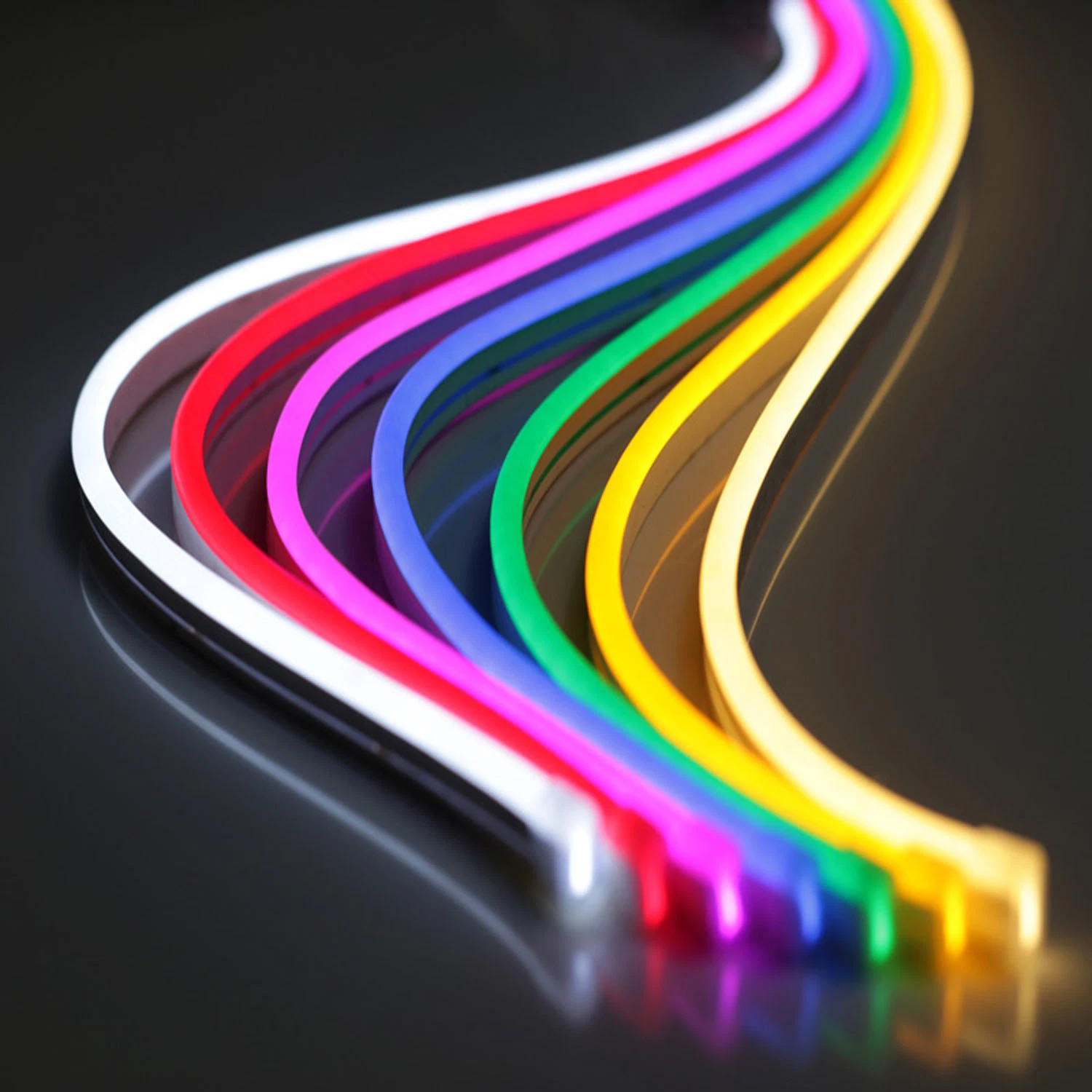 10*10mm Red Green Blue Yellow Flexible Silicone Neon Light LED Silicon Tube for Decoration I