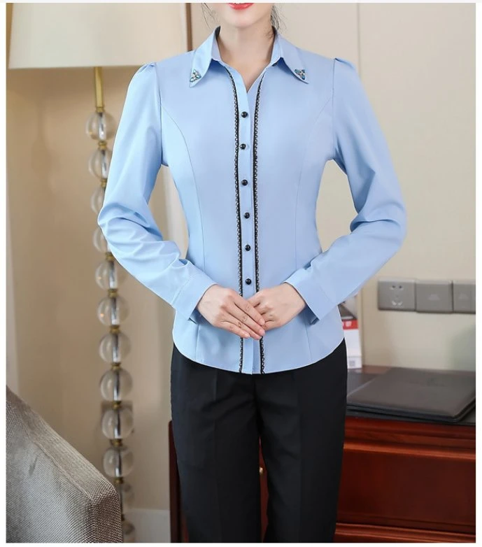 OEM Professional Shirts Women Formal Wear Shirts Long Sleeve Work Clothes Tooling Spot Wholesale/Supplier