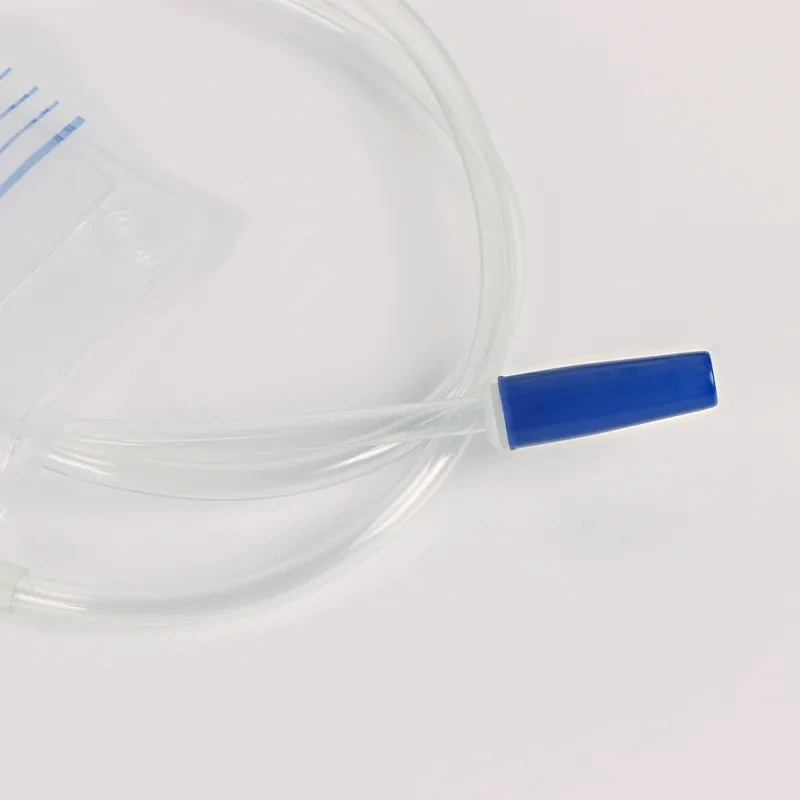 Disposable Medical PVC Sterilize Pull Push /T Valve Urine Bag with CE/ISO