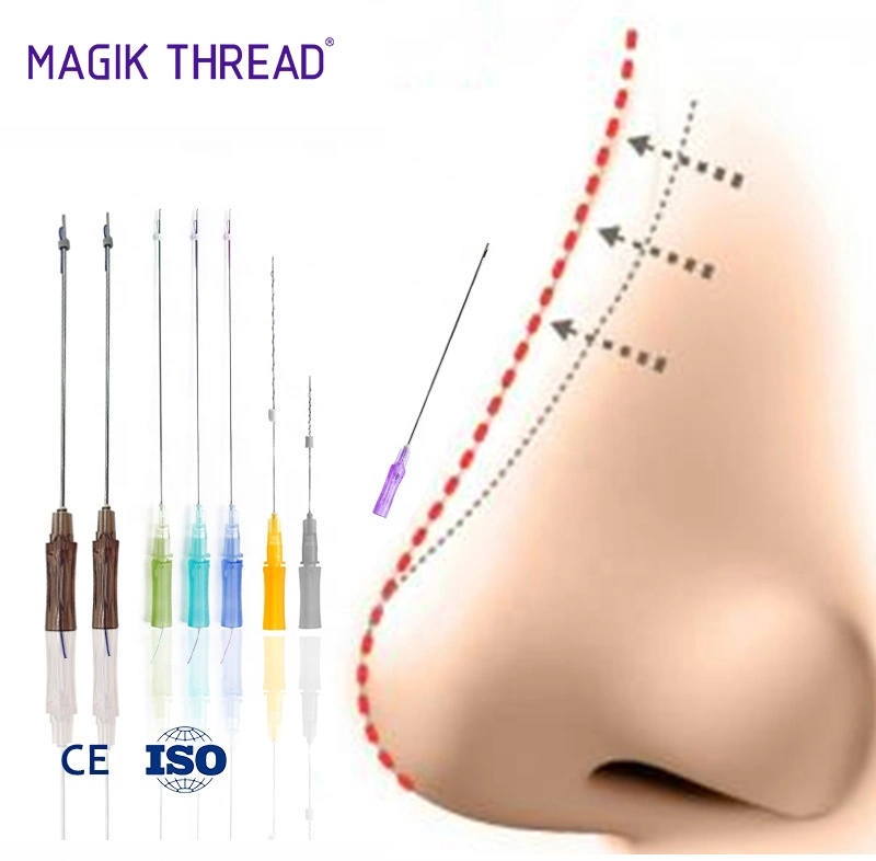 Subproceso de Magik Pdo de rosca de elevación 19g Cog 3-1 L cánula nasal sutura médicos Cara Cog la rosca con la aguja