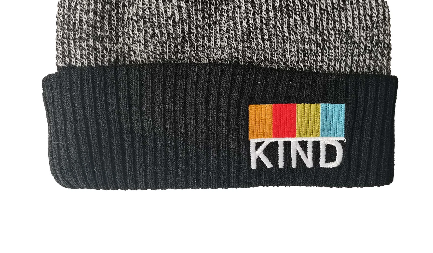 Kid Quality New-Arrival Melange Customized Embroidery Pompom Knitted Beanie Hat