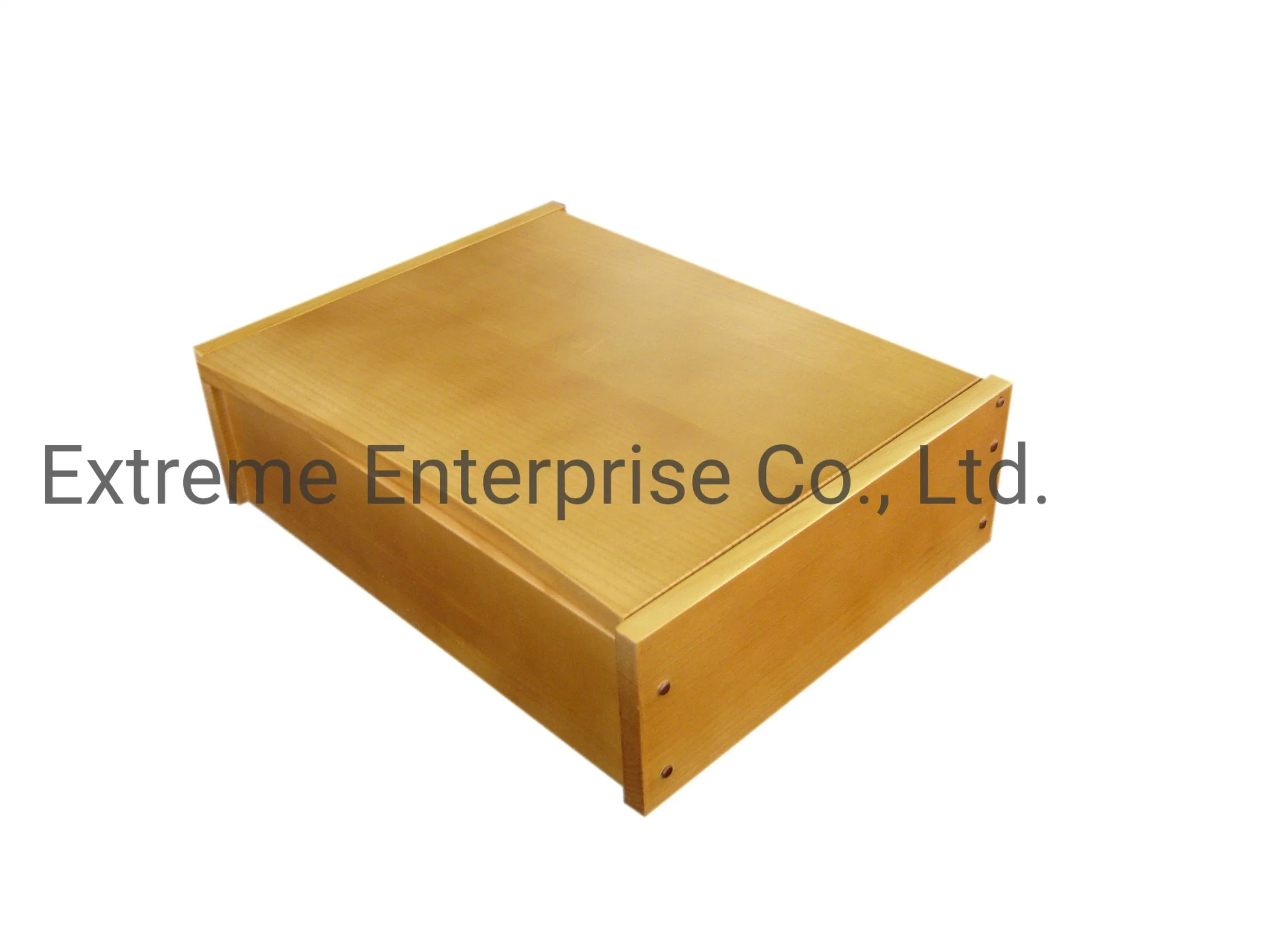 Light Brown Finished Wooden Tea Compartment Storage and Packing Box