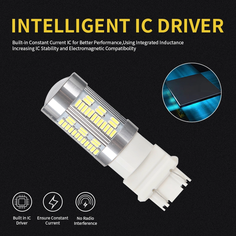 Super Bright 12V Car LED Signal Brake Light 75SMD 7443 Auto Stop Reverse Tail Bulb Lamp