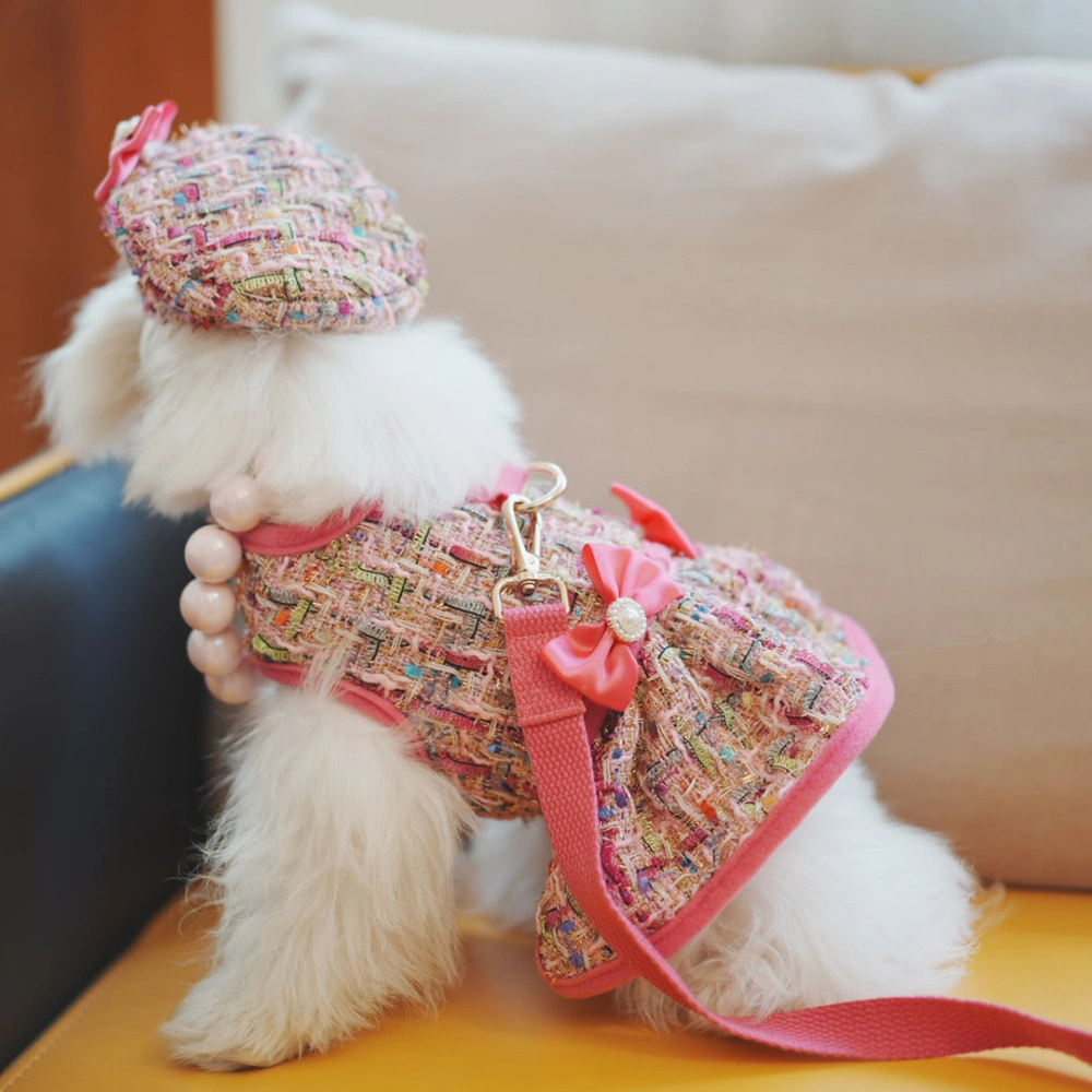 Luxury Dog Dress Pet Hat Harness jewelry Accessories Pup Clothes