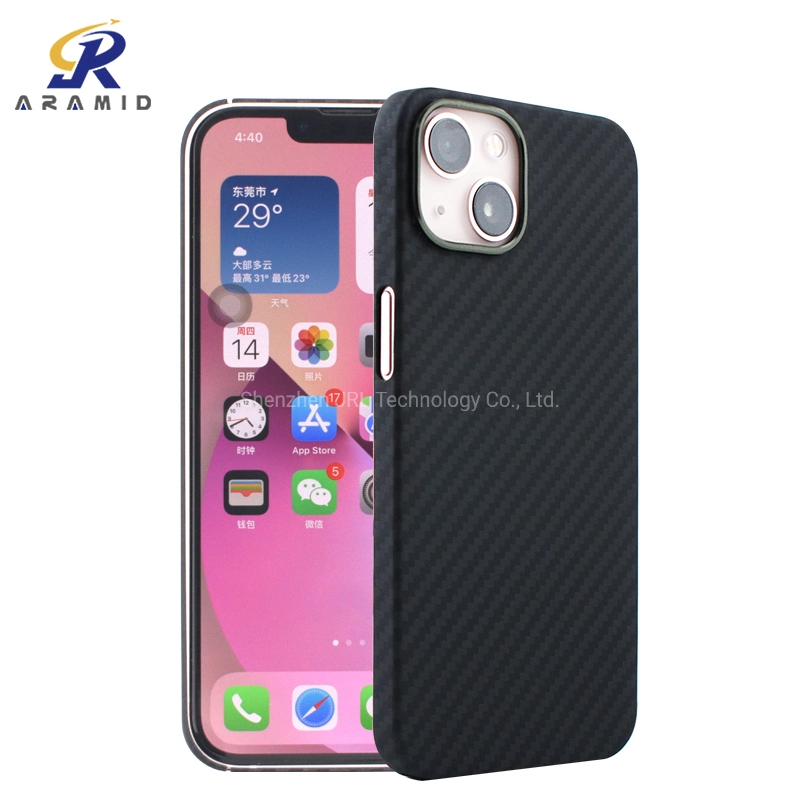 Professional Aramid Fiber Real Body Armor Material Phone Case Made in China Phone Cover for iPhone 13 Mini