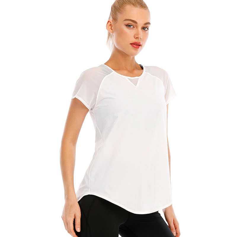 Women&prime; S Tank Tops Exercise Sports Wear High Fashion Shirt Short Sleeves Yoga Wear