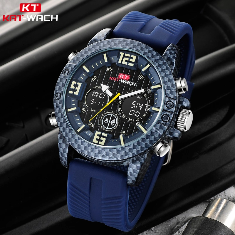 Watch Quartz Digital Fashion Customized Watch Dual Time Chronograph Quality Waterproof Watch Plastic Watch