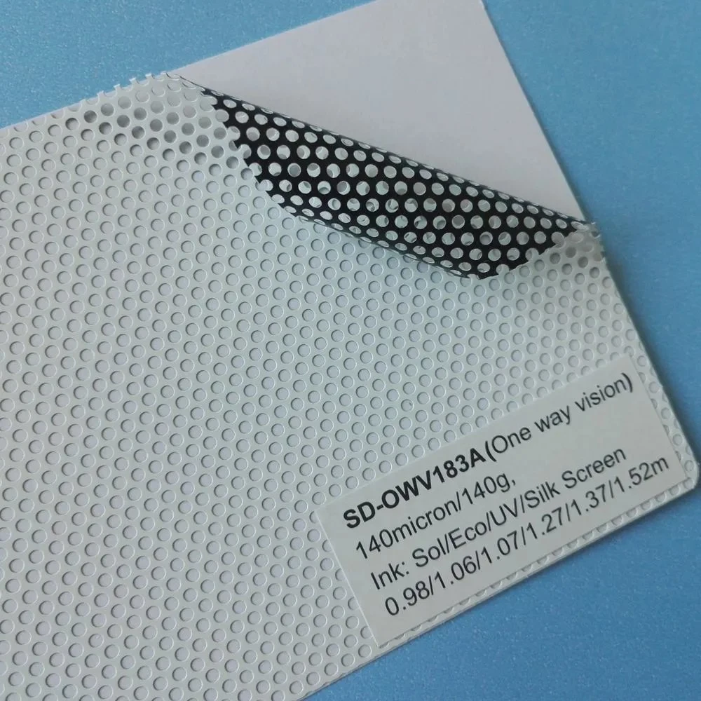 Self Adhesive One Way Vision/ 1 Way Vision/ PVC & Digital Printing Perforated Plastic Materials