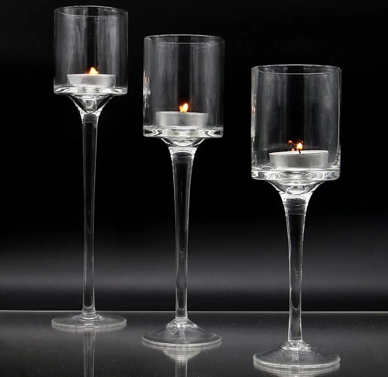3 PCS Crystal Glass Candlestick & Tealight Candle Holders