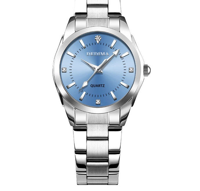 Модные часы из нержавеющей стали Аналоговые часы элегантный водонепроницаемый Lady Classic Quartz Часы Women Watch