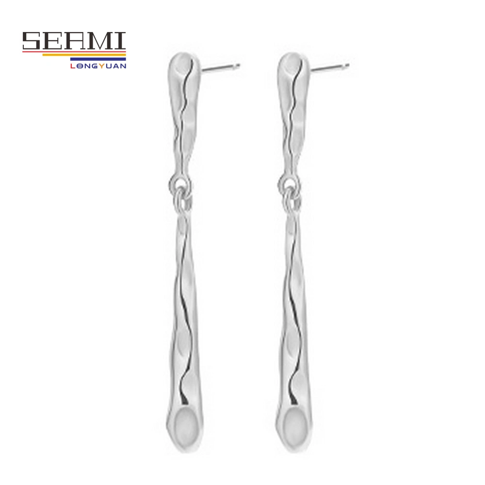 S925 Silver Eardrop Lava Texture Water Drop Earrings