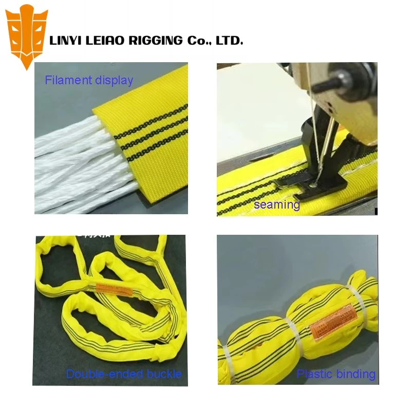 High quality/High cost performance 100% Polyester Round Sling Lifting Strap Made in China