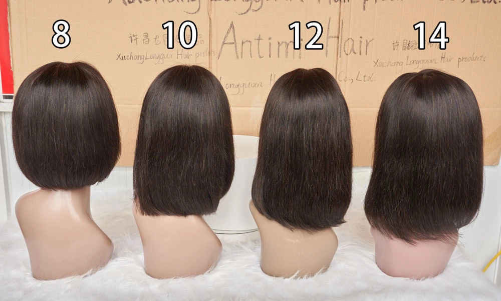 Good Quality Factory Wholesale/Supplier 100 Human Hair Raw Vietnamese Hair 4# Brown HD Transparent Lace Front 13X4 Bob Wig for Black Women