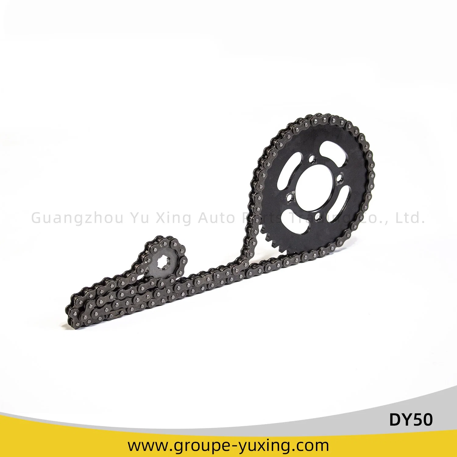 Factory Motorcycle Spare Part Sprocket and Chain Kit Motorcycle Parts for Dy50