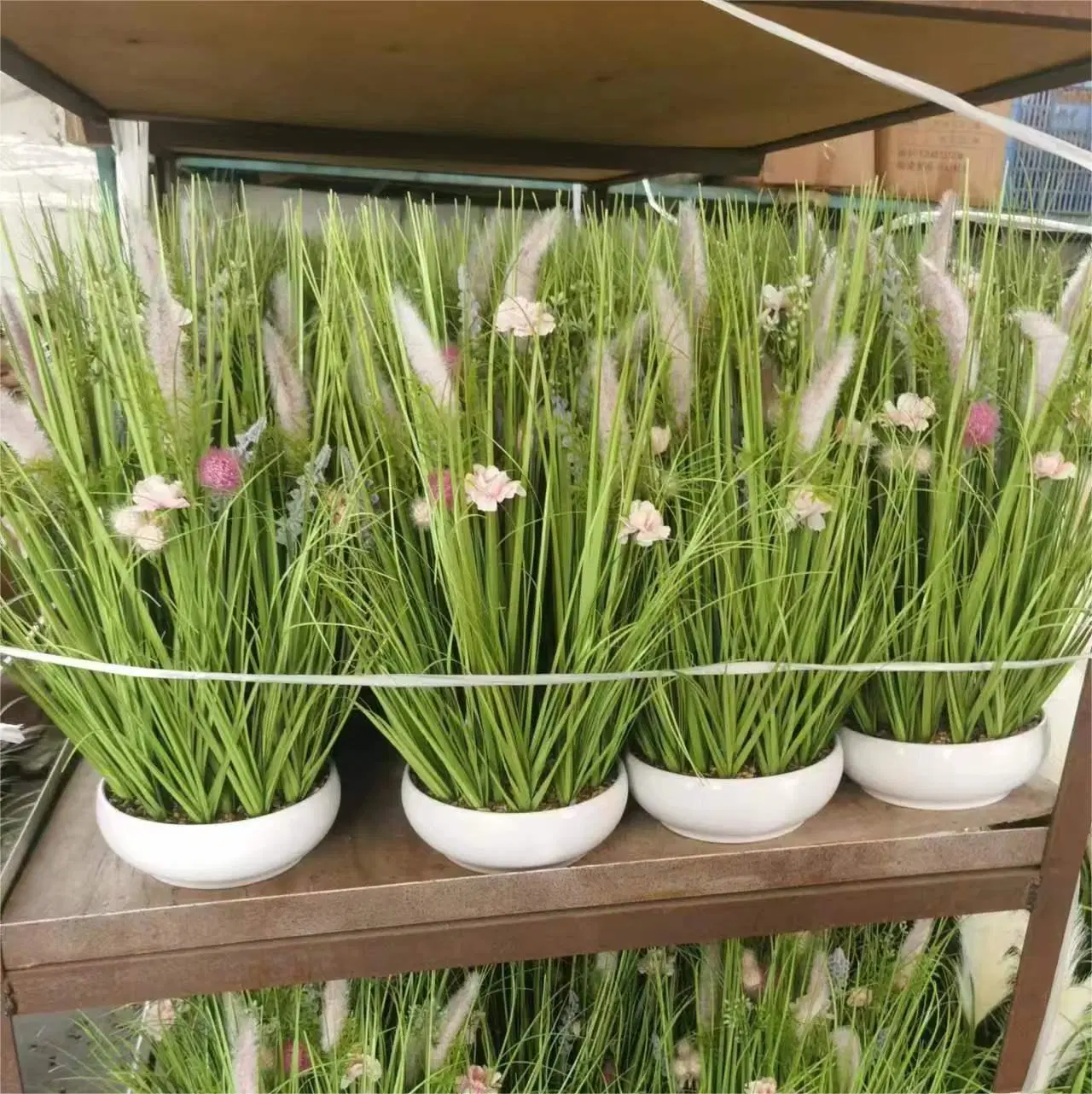 OEM Factory Customized Home Decor Wholesale/Supplier Artificial Plants Artificial Decorative Plants White Pampas Grass Faux Pampas Grass Planta Manufacturer in China