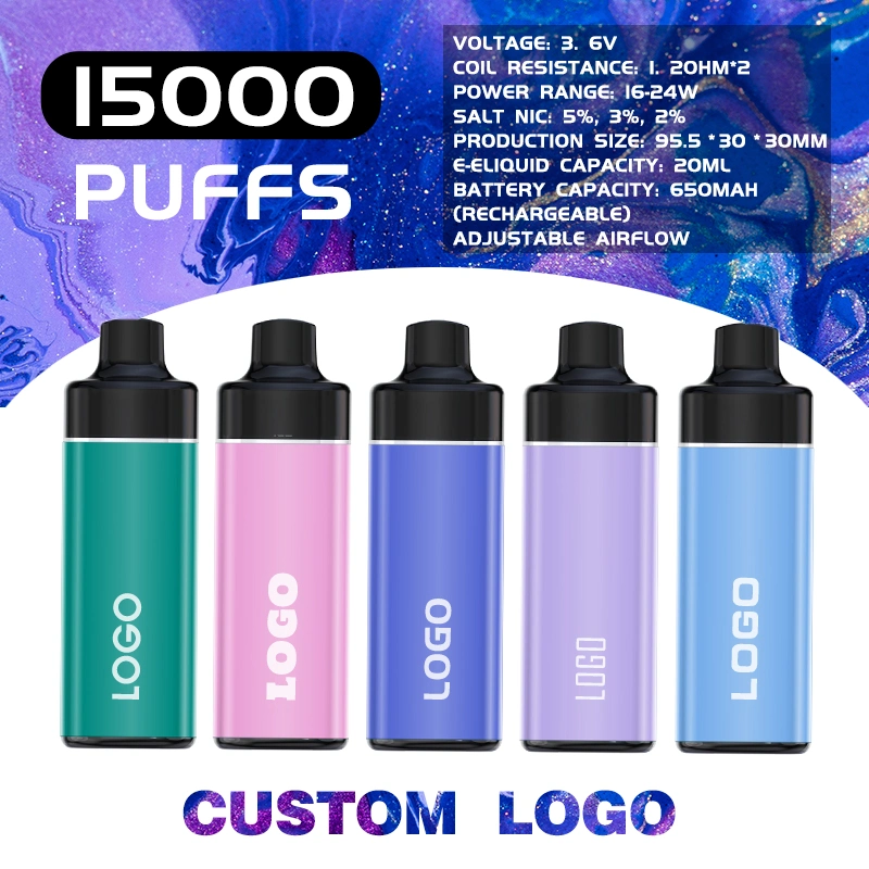 Custom Disposable/Chargeable E Cigarette Free Flavors 15K 10000 Puffs Bar OEM vapor Ecig Pod Bar Vapes China fábrica Precio barato Canadá Alemania