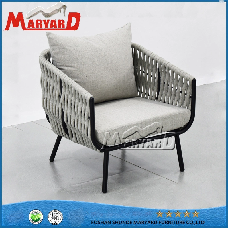 Luxury Hotel Garden Aluminum Rope Sofa Set Outdoor Furniture with Table