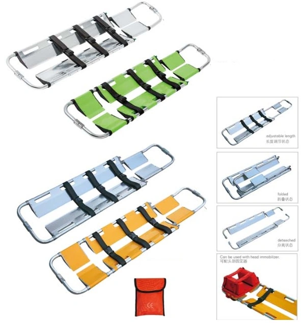 Aleación de aluminio ajustable Hospital médica de emergencia ambulancia camilla plegable