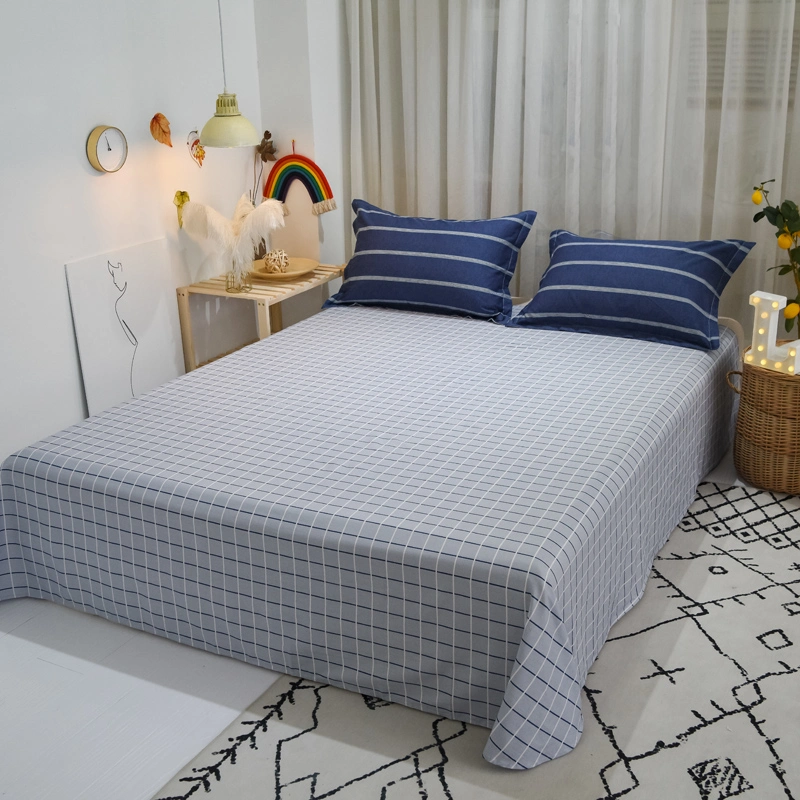 Listrado japonês simples conjunto de quatro peças de roupa de cama de casal