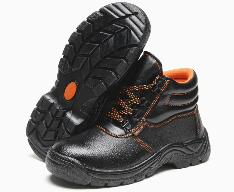 High Cut Steel Toe Shoes Safety Footwear Black Leather Safety Shoes