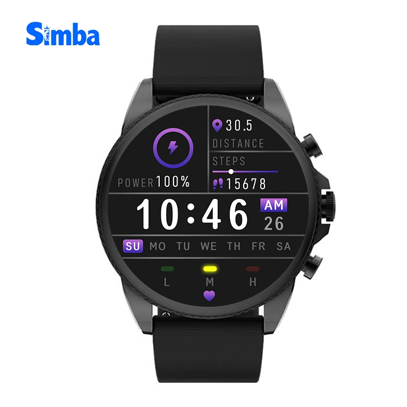 C08 Mayoristas Simba Smartwatch Round Touch 1,28inch Reloj deportivo impermeable Negro