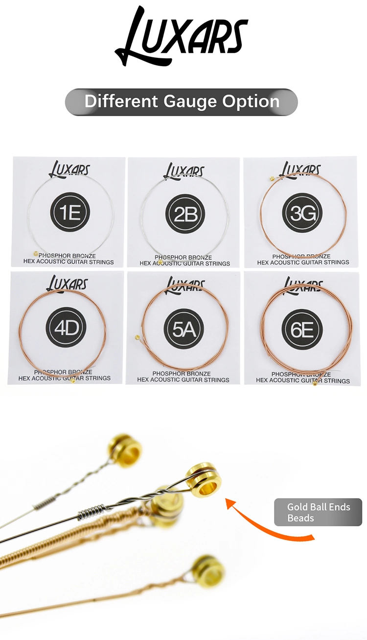 Luxas Brand Wholesale/Supplier Price Phosphor Bronze Stainless Steel Coated Acoustic Guitar Strings