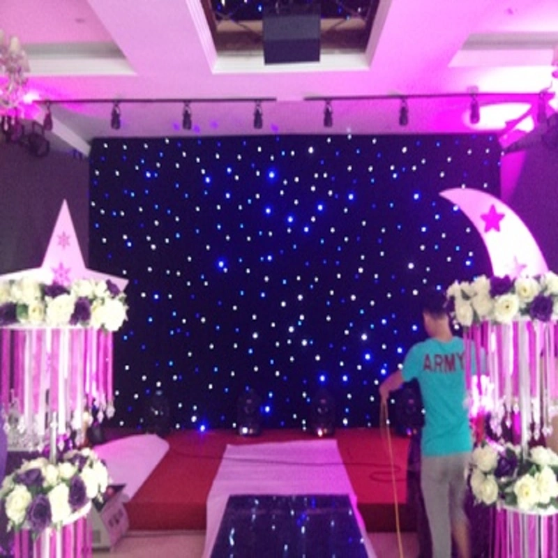 4x4m Bw levou Star Decoração Cortina Twinkle pano de fundo de Eventos de terceiros