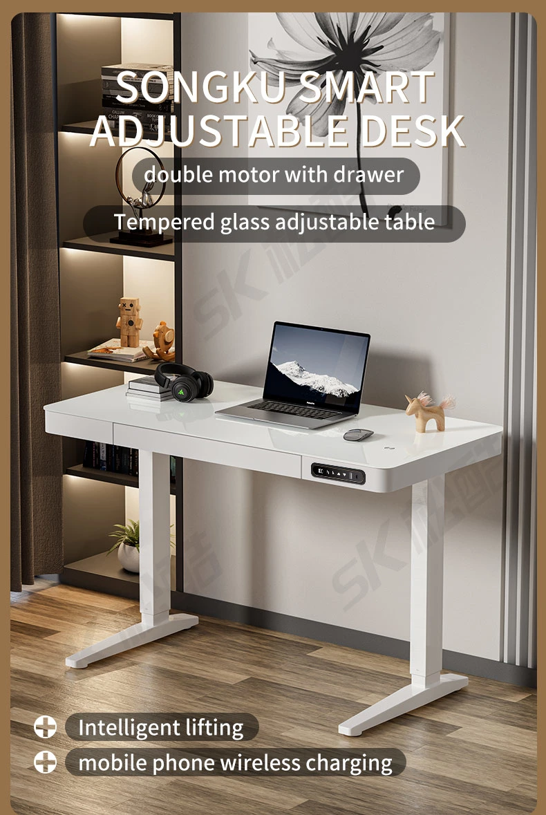 Desktop Multiple Sizes Available Double Motor with Drawer Songku Smart Adjustable Desk