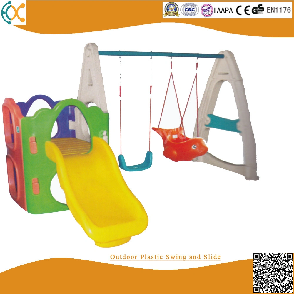 Factory Price Commercial Outdoor Playground Plastic Swing Set with Slide