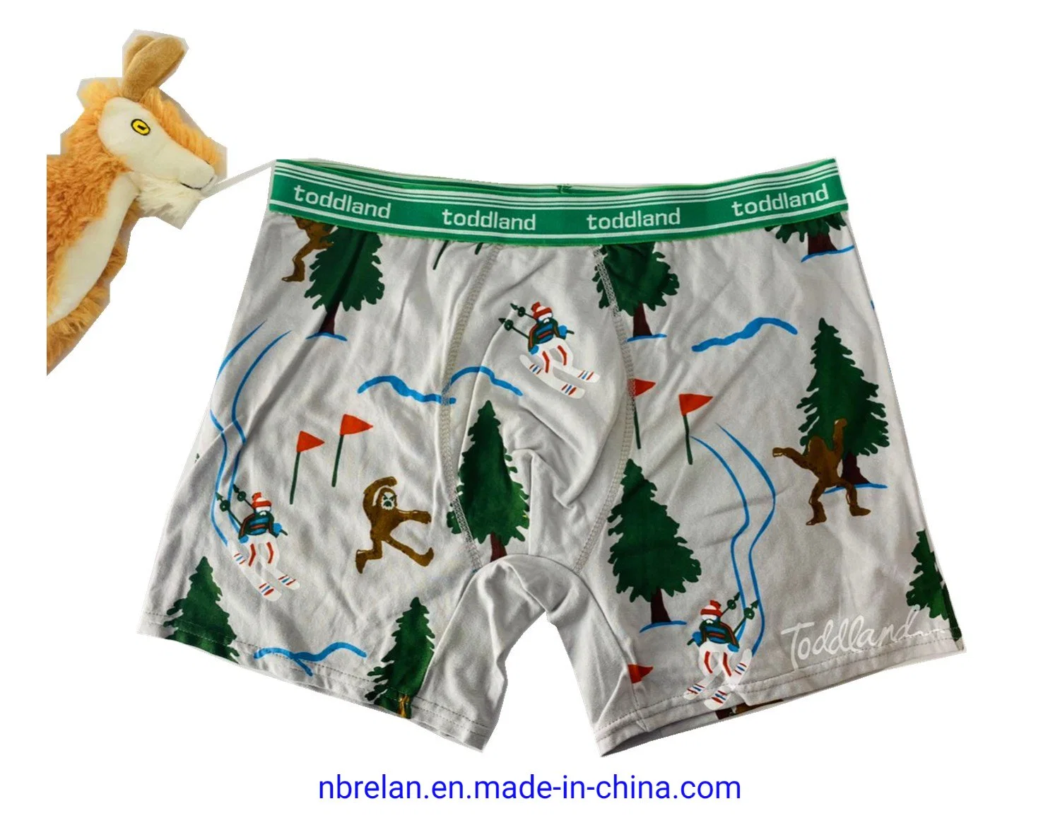 Christmas Trees Print Cotton/Spandex Men's Knit Underpants