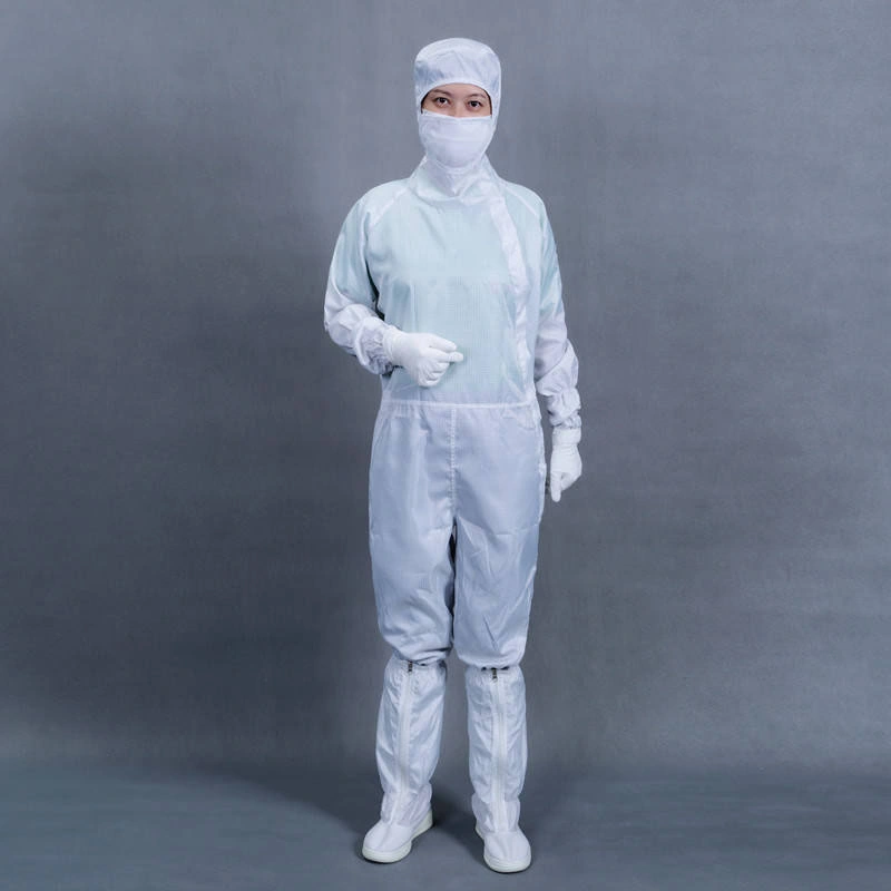 ESD Grid Fabric Work Clothes Antistatic Coverall Polyester Coverall Cleanroom Clothing