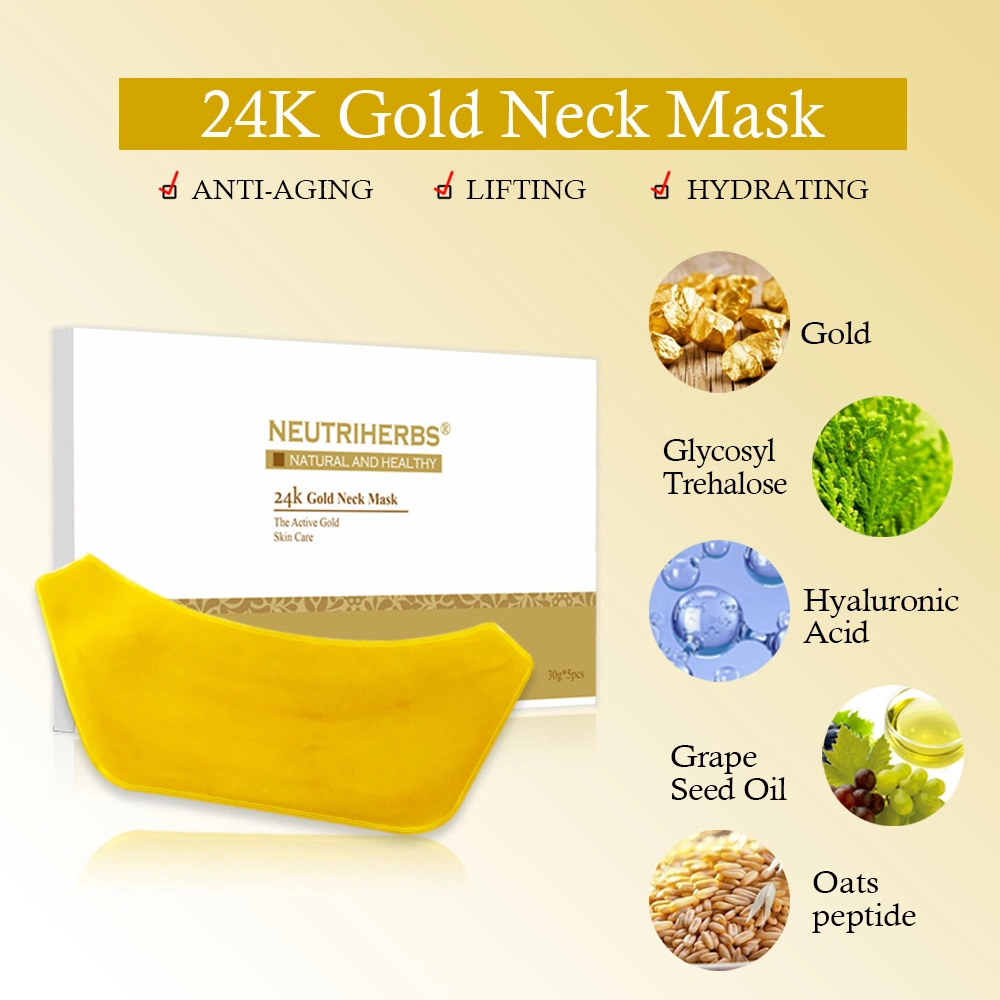 OEM ODM Collagen Crystal Firming Hydrating 24K Gold Neck Mask Product